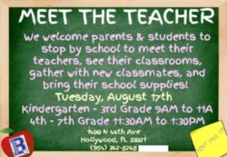 MEET THE TEACHER DAY!